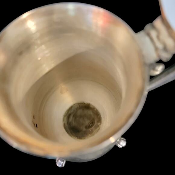 Vintage Silver Plated Baroque Coffee Pot Ornate Handle Footed Teapot - Picture 2 of 10